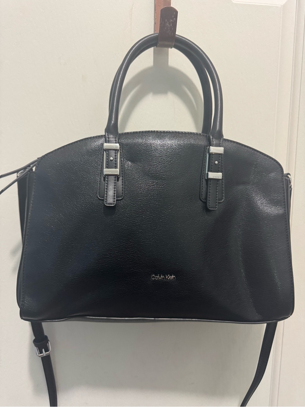 Calvin Klein Saffiano Leather Double Handle Satchel / Doctor Bag